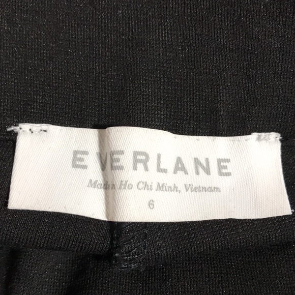 Everlane Stretch Ponte Skinny Pants Side Zip Pintuck Seam Detail Black Size 6 - Picture 6 of 7